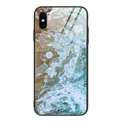 Marble Pattern Glass Protective Case, For iPhone X