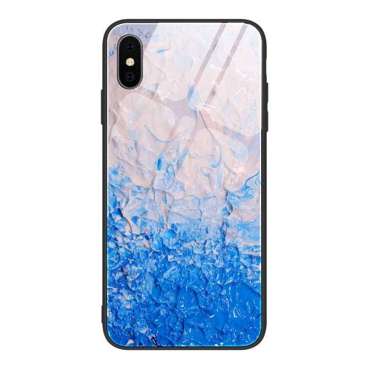 Marble Pattern Glass Protective Case, For iPhone SE 2022 / SE 2020 / 8 / 7, For iPhone X