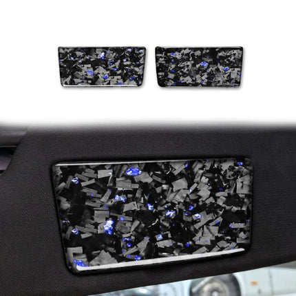 2pcs/Set Forged Gold Foil Carbon Fiber Car Makeup Mirror Panel Decorative Sticker for Chevrolet Corvette C8 2020-, Left and Right Driver, Makeup Mirror Panel