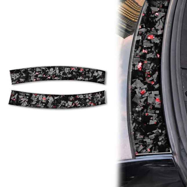 Forged Gold Foil Carbon Fiber Car Front Roof Decorative Sticker for Chevrolet Corvette C8 2020-, Left and Right Driver, Front Roof