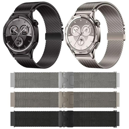 xDfind Milanese Parachute Buckle Stainless Steel Raised Fine Mesh Watch Band, 22mm
