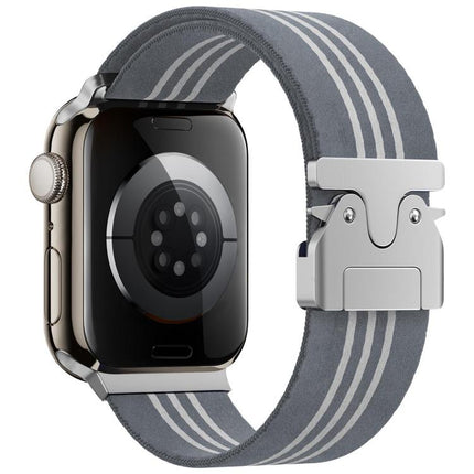 xDfind Parachute Buckle 3-Stripe Braided Nylon Watch Band, For Apple Watch 42 / 44 / 45 / 46 / 49mm, For Apple Watch 38 / 40 / 41 / S10 42mm