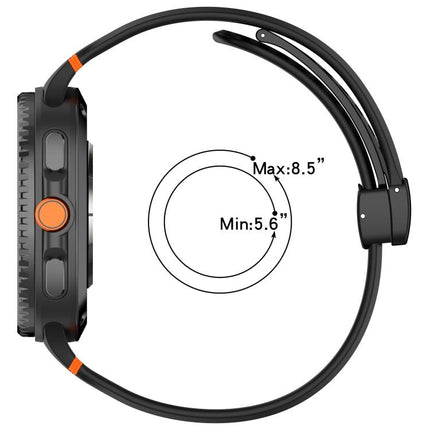 xDfind Magnetic Black Buckle Silicone Watch Band, For Samsung Galaxy Watch8 / Watch8 Classic