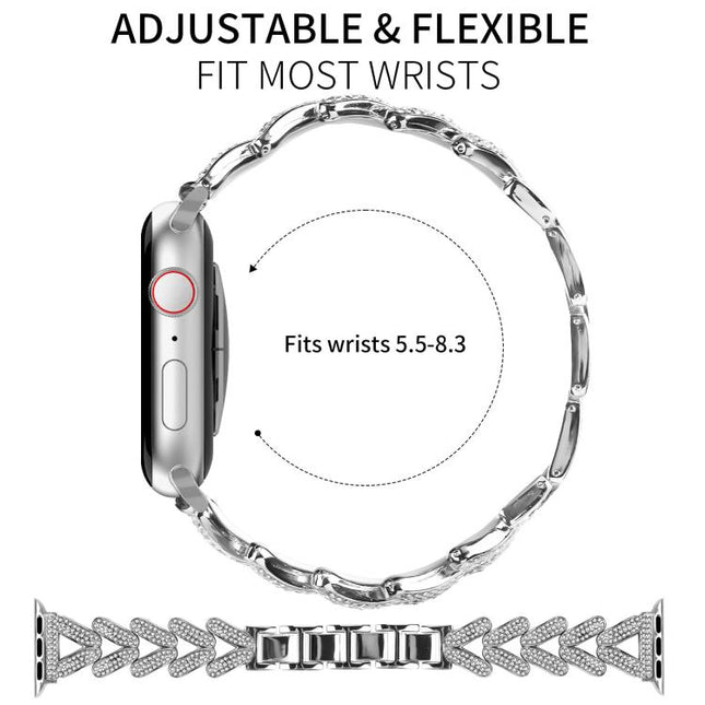 xDfind Small Twist Diamond Metal Watch Band, For Apple Watch 38 / 40 / 41 / S10 42mm 20mm