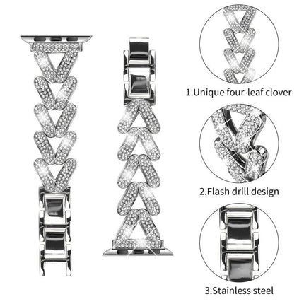 xDfind Small Twist Diamond Metal Watch Band, For Apple Watch 38 / 40 / 41 / S10 42mm 20mm