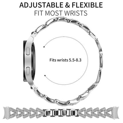 20mm xDfind Small Twist Diamond Metal Watch Band, For Samsung Galaxy Watch FE/7/6/5/4 Classic