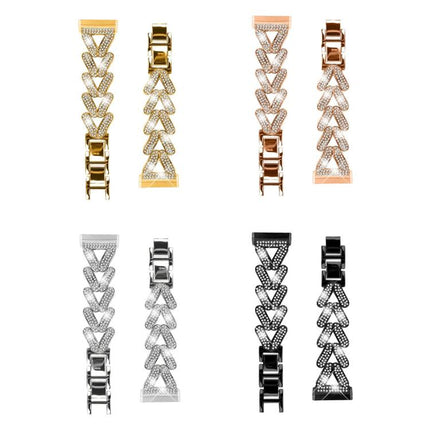20mm xDfind Small Twist Diamond Metal Watch Band, For Fitbit Versa 4 / 3 / Sense / Sense 2