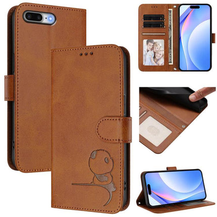 Litter Panda Embossing RFID Leather Phone Case with Lanyard, For iPhone XR, For iPhone XS Max, For iPhone 8 Plus / 7 Plus