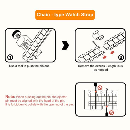 xDfind One-bead Bamboo Solid Stainless Steel Watch Band, 18mm, 20mm, 22mm, 14mm