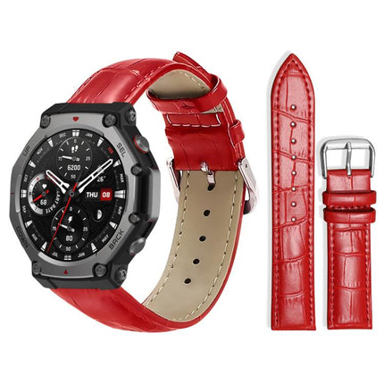 xDfind Bamboo Texture Pin Buckle Leather Watch Band, For Amazfit T-Rex3 22mm