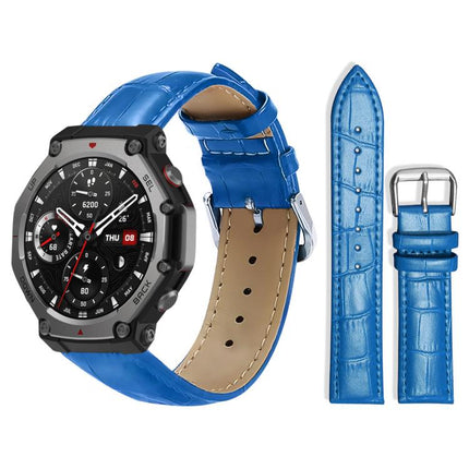 xDfind Bamboo Texture Pin Buckle Leather Watch Band, For Amazfit T-Rex3 22mm