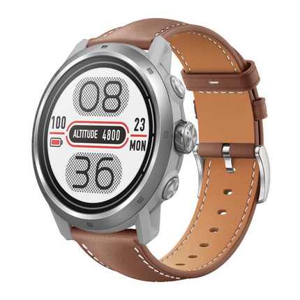 xDfind Flat Head Black Shark Fine Grain Leather Watch Band, 20mm For COROS APEX 2 42mm / PACE 2