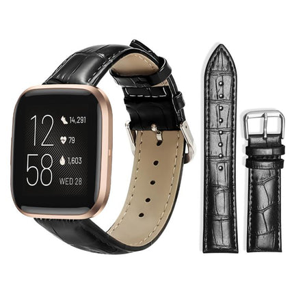 xDfind Bamboo Texture Pin Buckle Leather Watch Band, For Fitbit Inspire 2 / Ace 3 14mm, For Fitbit Versa 2/Versa/Versa Lite/Blaze 22mm, For Fitbit Charge 4 / 3 18mm