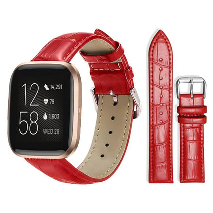 xDfind Bamboo Texture Pin Buckle Leather Watch Band, For Fitbit Inspire 2 / Ace 3 14mm, For Fitbit Versa 2/Versa/Versa Lite/Blaze 22mm, For Fitbit Charge 4 / 3 18mm