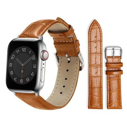 xDfind Bamboo Texture Pin Buckle Leather Watch Band, For Apple Watch 42 / 44 / 45 / 46 / 49mm, For Apple Watch 38 / 40 / 41 / S10 42mm