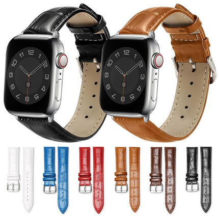 xDfind Bamboo Texture Pin Buckle Leather Watch Band, For Apple Watch 42 / 44 / 45 / 46 / 49mm, For Apple Watch 38 / 40 / 41 / S10 42mm