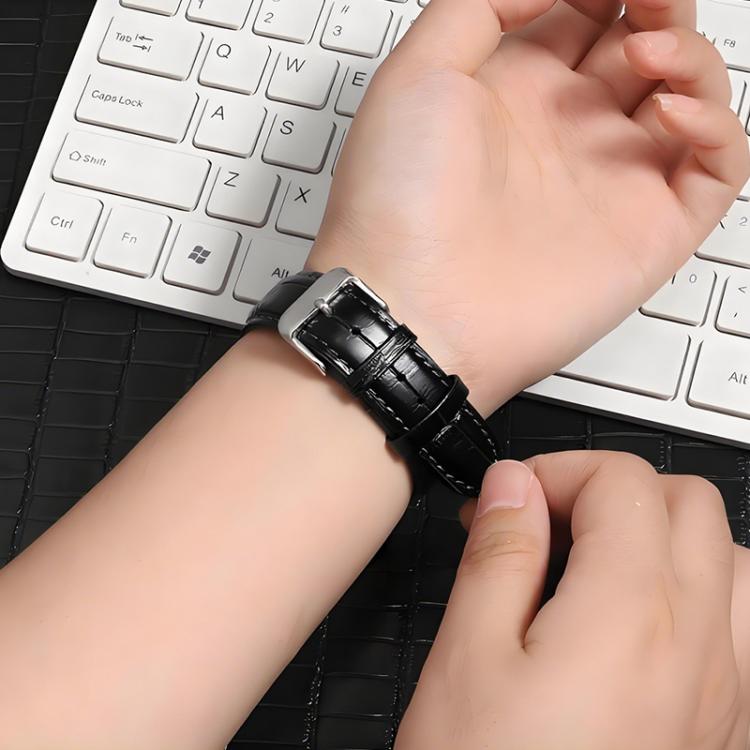 xDfind Bamboo Texture Pin Buckle Leather Watch Band