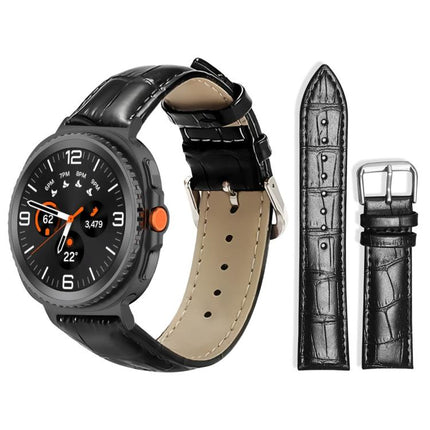 xDfind Bamboo Texture Pin Buckle Leather Watch Band, For Galaxy Watch Ultra2 2026 / 2025 / 1 2024, For Galaxy Watch9 / 8 / 8 Classic, For Samsung Galaxy Watch7 / FE / 6 / 5 / 4 20mm, For Samsung Galaxy Fit3 SM-R390 20mm