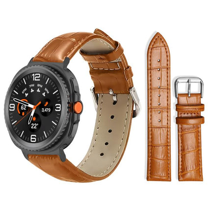 xDfind Bamboo Texture Pin Buckle Leather Watch Band, For Galaxy Watch Ultra2 2026 / 2025 / 1 2024, For Galaxy Watch9 / 8 / 8 Classic, For Samsung Galaxy Watch7 / FE / 6 / 5 / 4 20mm, For Samsung Galaxy Fit3 SM-R390 20mm