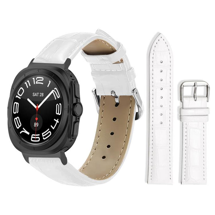 xDfind Bamboo Texture Pin Buckle Leather Watch Band, For Galaxy Watch Ultra2 2026 / 2025 / 1 2024, For Galaxy Watch9 / 8 / 8 Classic, For Samsung Galaxy Watch7 / FE / 6 / 5 / 4 20mm, For Samsung Galaxy Fit3 SM-R390 20mm
