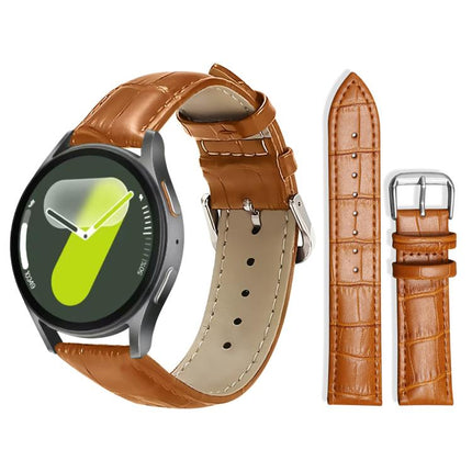 xDfind Bamboo Texture Pin Buckle Leather Watch Band, For Galaxy Watch Ultra2 2026 / 2025 / 1 2024, For Galaxy Watch9 / 8 / 8 Classic, For Samsung Galaxy Watch7 / FE / 6 / 5 / 4 20mm, For Samsung Galaxy Fit3 SM-R390 20mm