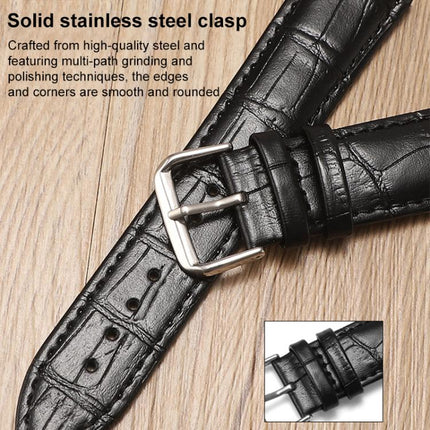 xDfind Bamboo Texture Pin Buckle Leather Watch Band, For Galaxy Watch Ultra2 2026 / 2025 / 1 2024, For Galaxy Watch9 / 8 / 8 Classic, For Samsung Galaxy Watch7 / FE / 6 / 5 / 4 20mm, For Samsung Galaxy Fit3 SM-R390 20mm