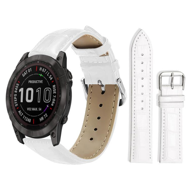 xDfind Bamboo Texture Pin Buckle Leather Watch Band, For Garmin Fenix 8/7X/6X/5X 26mm 22mm, For Garmin Fenix 8/7/6/5 22mm 20mm, For Garmin Fenix 8/7S/6S/5S 20mm 18mm, For Garmin Forerunner 45/45S/Swim2 18mm