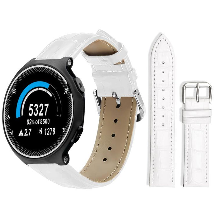 xDfind Bamboo Texture Pin Buckle Leather Watch Band, For Garmin Forerunner 220/735/735XT/230/235 20mm, For Garmin Forerunner 35/30/35j 20mm