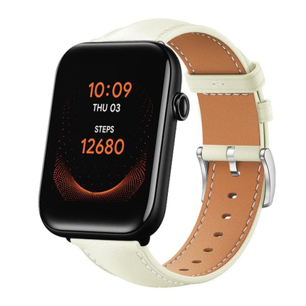 xDfind Flat Head Black Shark Fine Grain Leather Watch Band, 20mm For Ticwatch GTH / E3 / E / 2, 22mm For Ticwatch Pro X / Pro3 / Pro / GTX / E2