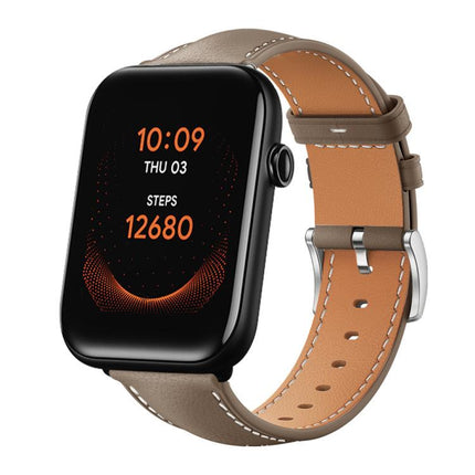 xDfind Flat Head Black Shark Fine Grain Leather Watch Band, 20mm For Ticwatch GTH / E3 / E / 2, 22mm For Ticwatch Pro X / Pro3 / Pro / GTX / E2