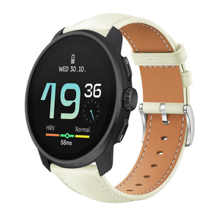 xDfind Flat Head Black Shark Fine Grain Leather Watch Band, 22mm For Suunto Race S / Race / 9 Peak / 5 Peak