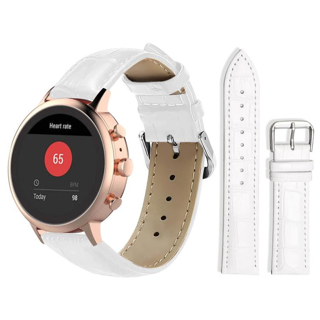 xDfind Bamboo Texture Pin Buckle Leather Watch Band, 18mm For Fossil Female Sport/Charter HR, 22mm For Fossil Gen 5 Carlyle/Julianna/Garrett, 24mm For Fossil Q Machine Hybrid Watch