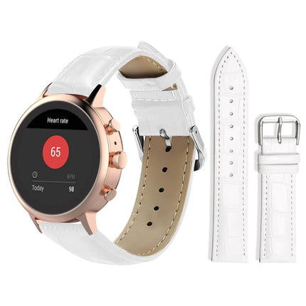 xDfind Bamboo Texture Pin Buckle Leather Watch Band, 18mm For Fossil Female Sport/Charter HR, 22mm For Fossil Gen 5 Carlyle/Julianna/Garrett, 24mm For Fossil Q Machine Hybrid Watch