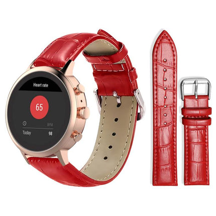 xDfind Bamboo Texture Pin Buckle Leather Watch Band, 18mm For Fossil Female Sport/Charter HR, 22mm For Fossil Gen 5 Carlyle/Julianna/Garrett, 24mm For Fossil Q Machine Hybrid Watch
