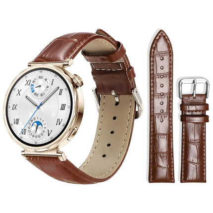 xDfind Bamboo Texture Pin Buckle Leather Watch Band, 22mm For Huawei Watch GT5/GT5 Pro/4/4 Pro, 18mm For Huawei GT5/GT4 41mm / OPPO Watch X2 Mini, 20mm For Huawei Watch GT 4 / GT 3 / GT 2