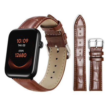xDfind Bamboo Texture Pin Buckle Leather Watch Band, 20mm For Ticwatch GTH / E3 / E / 2, 22mm For Ticwatch Pro X / Pro3 / Pro / GTX / E2