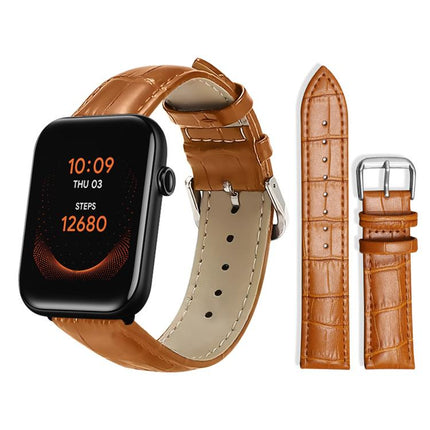xDfind Bamboo Texture Pin Buckle Leather Watch Band, 20mm For Ticwatch GTH / E3 / E / 2, 22mm For Ticwatch Pro X / Pro3 / Pro / GTX / E2