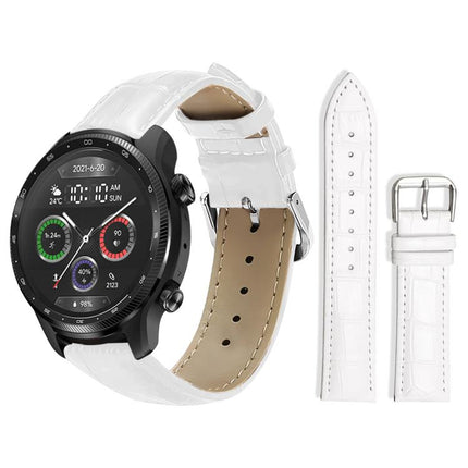 xDfind Bamboo Texture Pin Buckle Leather Watch Band, 20mm For Ticwatch GTH / E3 / E / 2, 22mm For Ticwatch Pro X / Pro3 / Pro / GTX / E2