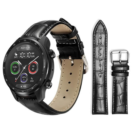 xDfind Bamboo Texture Pin Buckle Leather Watch Band, 20mm For Ticwatch GTH / E3 / E / 2, 22mm For Ticwatch Pro X / Pro3 / Pro / GTX / E2