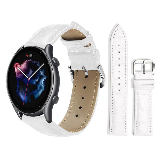 xDfind Bamboo Texture Pin Buckle Leather Watch Band, 22mm For Amazfit GTR 4/3/3 Pro/Bip6/Bip5, 20mm For Amazfit GTS4 mini/GTS3/2/2E