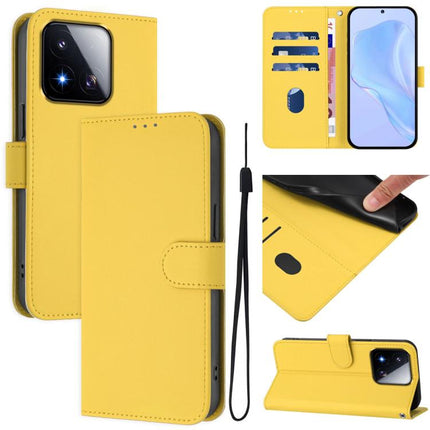 Skin Feel Solid Color Leather Phone Case with Lanyard, For Xiaomi 17 Max 5G