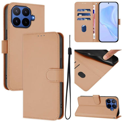 Skin Feel Solid Color Leather Phone Case with Lanyard, For Xiaomi 17T Pro 5G