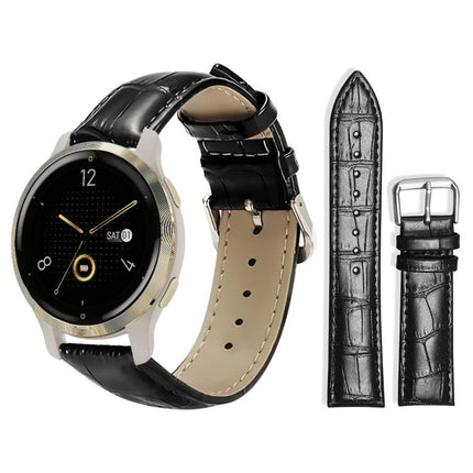 xDfind Bamboo Texture Pin Buckle Leather Watch Band, 20mm For Garmin GarminMove Sport / vivoactive5/3, 22mm For Garmin Venu 3 / vivoactive4, 20mm For Garmin venu 2 / venu / Sq2 / Sq, 18mm For Garmin Venu 2S / vivoactive 4s/3s