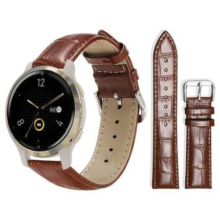 xDfind Bamboo Texture Pin Buckle Leather Watch Band, 20mm For Garmin GarminMove Sport / vivoactive5/3, 22mm For Garmin Venu 3 / vivoactive4, 20mm For Garmin venu 2 / venu / Sq2 / Sq, 18mm For Garmin Venu 2S / vivoactive 4s/3s