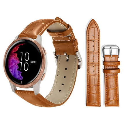 xDfind Bamboo Texture Pin Buckle Leather Watch Band, 20mm For Garmin GarminMove Sport / vivoactive5/3, 22mm For Garmin Venu 3 / vivoactive4, 20mm For Garmin venu 2 / venu / Sq2 / Sq, 18mm For Garmin Venu 2S / vivoactive 4s/3s