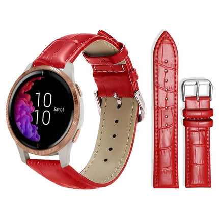 xDfind Bamboo Texture Pin Buckle Leather Watch Band, 20mm For Garmin GarminMove Sport / vivoactive5/3, 22mm For Garmin Venu 3 / vivoactive4, 20mm For Garmin venu 2 / venu / Sq2 / Sq, 18mm For Garmin Venu 2S / vivoactive 4s/3s
