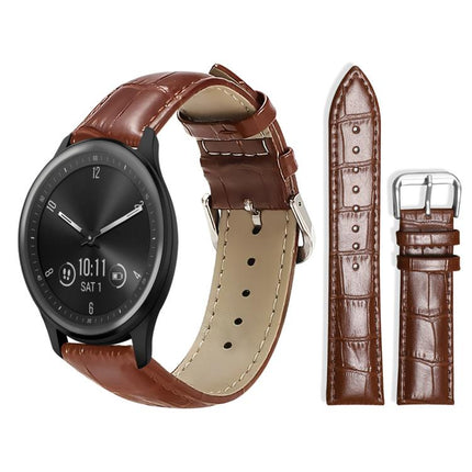 xDfind Bamboo Texture Pin Buckle Leather Watch Band, 20mm For Garmin GarminMove Sport / vivoactive5/3, 22mm For Garmin Venu 3 / vivoactive4, 20mm For Garmin venu 2 / venu / Sq2 / Sq, 18mm For Garmin Venu 2S / vivoactive 4s/3s