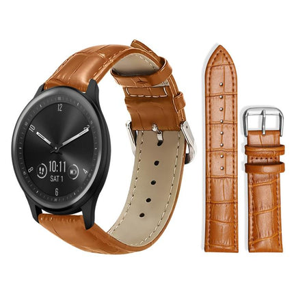 xDfind Bamboo Texture Pin Buckle Leather Watch Band, 20mm For Garmin GarminMove Sport / vivoactive5/3, 22mm For Garmin Venu 3 / vivoactive4, 20mm For Garmin venu 2 / venu / Sq2 / Sq, 18mm For Garmin Venu 2S / vivoactive 4s/3s