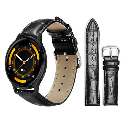 xDfind Bamboo Texture Pin Buckle Leather Watch Band, 20mm For Garmin GarminMove Sport / vivoactive5/3, 22mm For Garmin Venu 3 / vivoactive4, 20mm For Garmin venu 2 / venu / Sq2 / Sq, 18mm For Garmin Venu 2S / vivoactive 4s/3s
