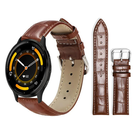 xDfind Bamboo Texture Pin Buckle Leather Watch Band, 20mm For Garmin GarminMove Sport / vivoactive5/3, 22mm For Garmin Venu 3 / vivoactive4, 20mm For Garmin venu 2 / venu / Sq2 / Sq, 18mm For Garmin Venu 2S / vivoactive 4s/3s